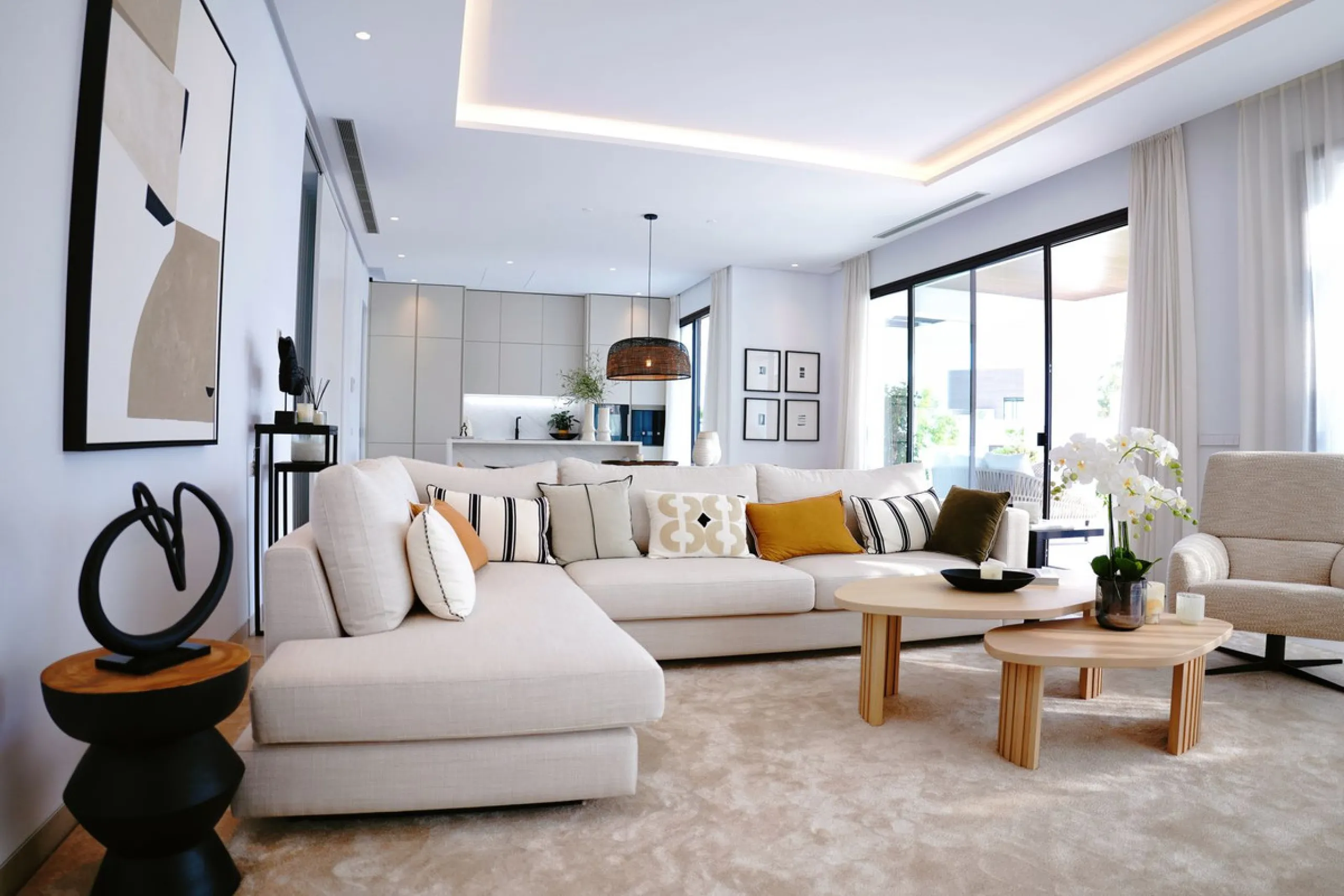 Modern luxury villa of exceptional qualities is located in a gated community, consisting of only 12 villas, with 24 hour security guards and concierge services situated in a green oasis on the edge of the famous Golden Mile and just a few metres from the 