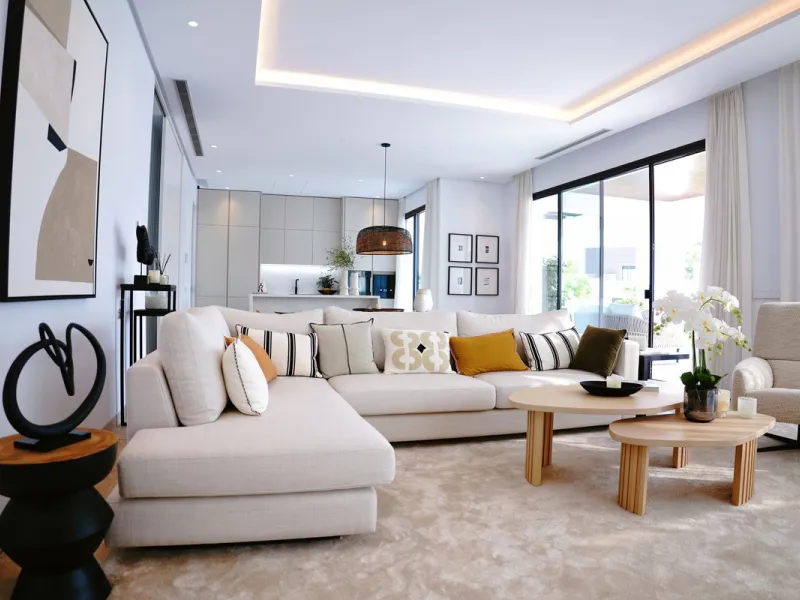 Modern luxury villa of exceptional qualities is located in a gated community, consisting of only 12 villas, with 24 hour security guards and concierge services situated in a green oasis on the edge of the famous Golden Mile and just a few metres from the 
