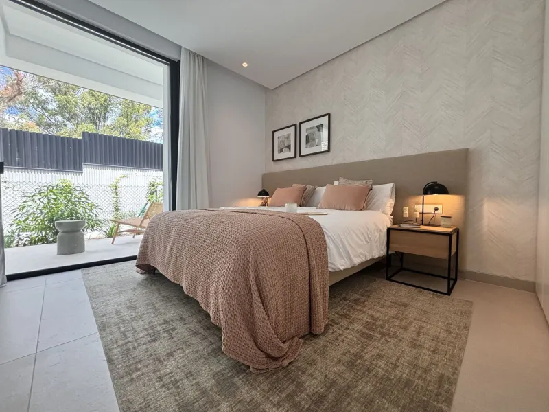 Modern luxury villa of exceptional qualities is located in a gated community, consisting of only 12 villas, with 24 hour security guards and concierge services situated in a green oasis on the edge of the famous Golden Mile and just a few metres from the 