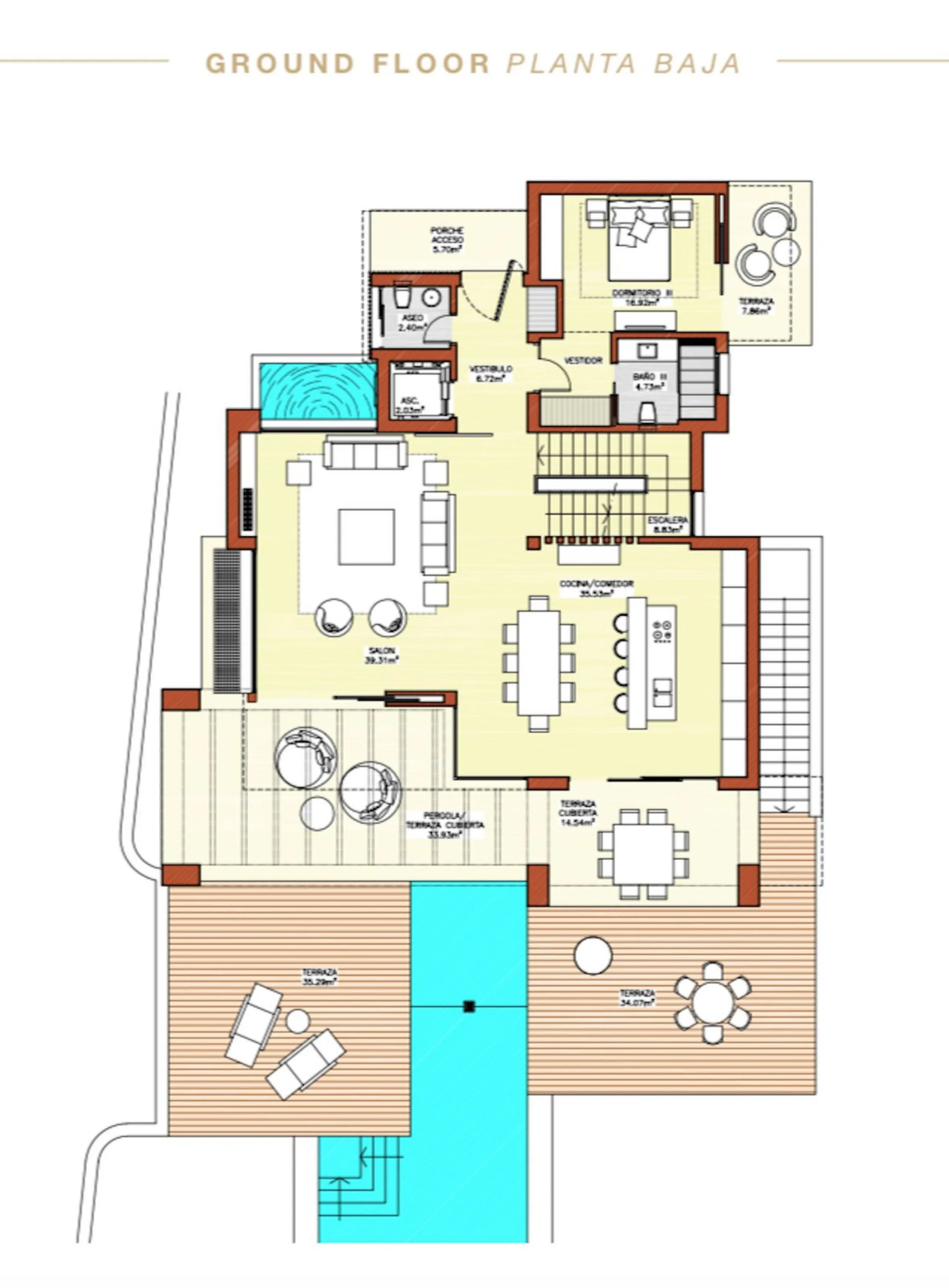 Modern luxury villa of exceptional qualities is located in a gated community, consisting of only 12 villas, with 24 hour security guards and concierge services situated in a green oasis on the edge of the famous Golden Mile and just a few metres from the 