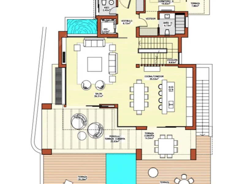 Modern luxury villa of exceptional qualities is located in a gated community, consisting of only 12 villas, with 24 hour security guards and concierge services situated in a green oasis on the edge of the famous Golden Mile and just a few metres from the 