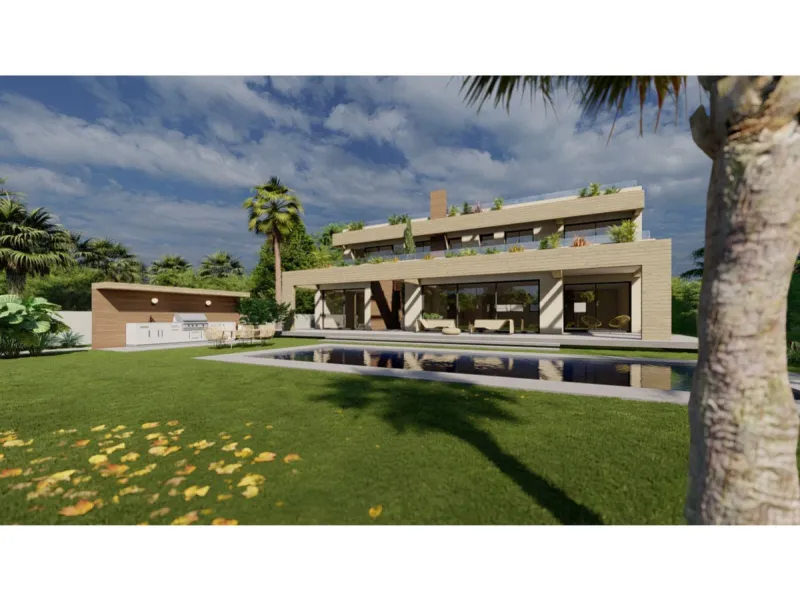 ESTEPONA, NEW GOLDEN MILE, BEACHSIDE PLOT WITH MODERN VILLA PROJECT & LICENCE INCLUDED IN THE PRICE (the cost of construction is NOT included)