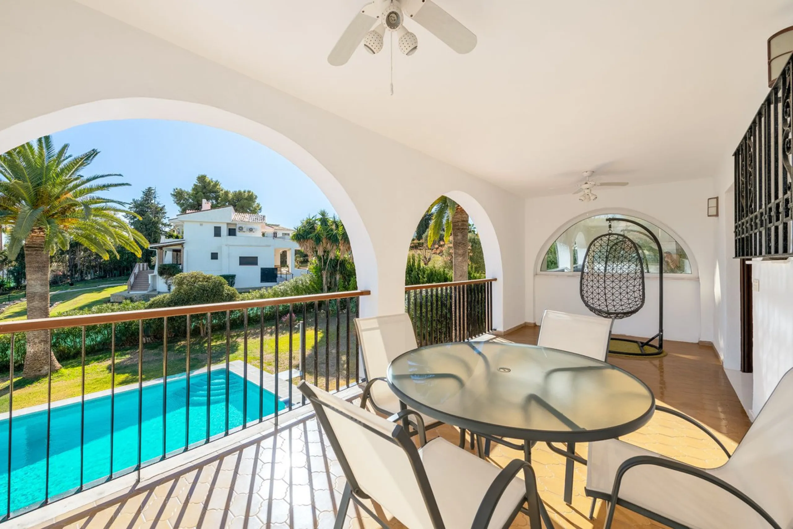 Villa "Casa Nina" is a characteristic Andalucian style modernised house, beautifully set in a tranquil location of Atalaya Alta, on the border between Estepona and Marbella - west of the enchanting Marbella city centre (10 min drive), and just a 5 minute 