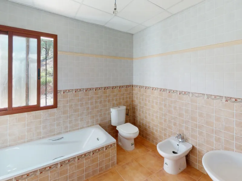 This beautiful finca in the mountains of Colmenar has an excellent house, a plot of 36,000 m2 waiting to be used and a license for a swimming pool. The house consists of a living room, with connections for a kitchen and a pantry, as well as 4 bedrooms and