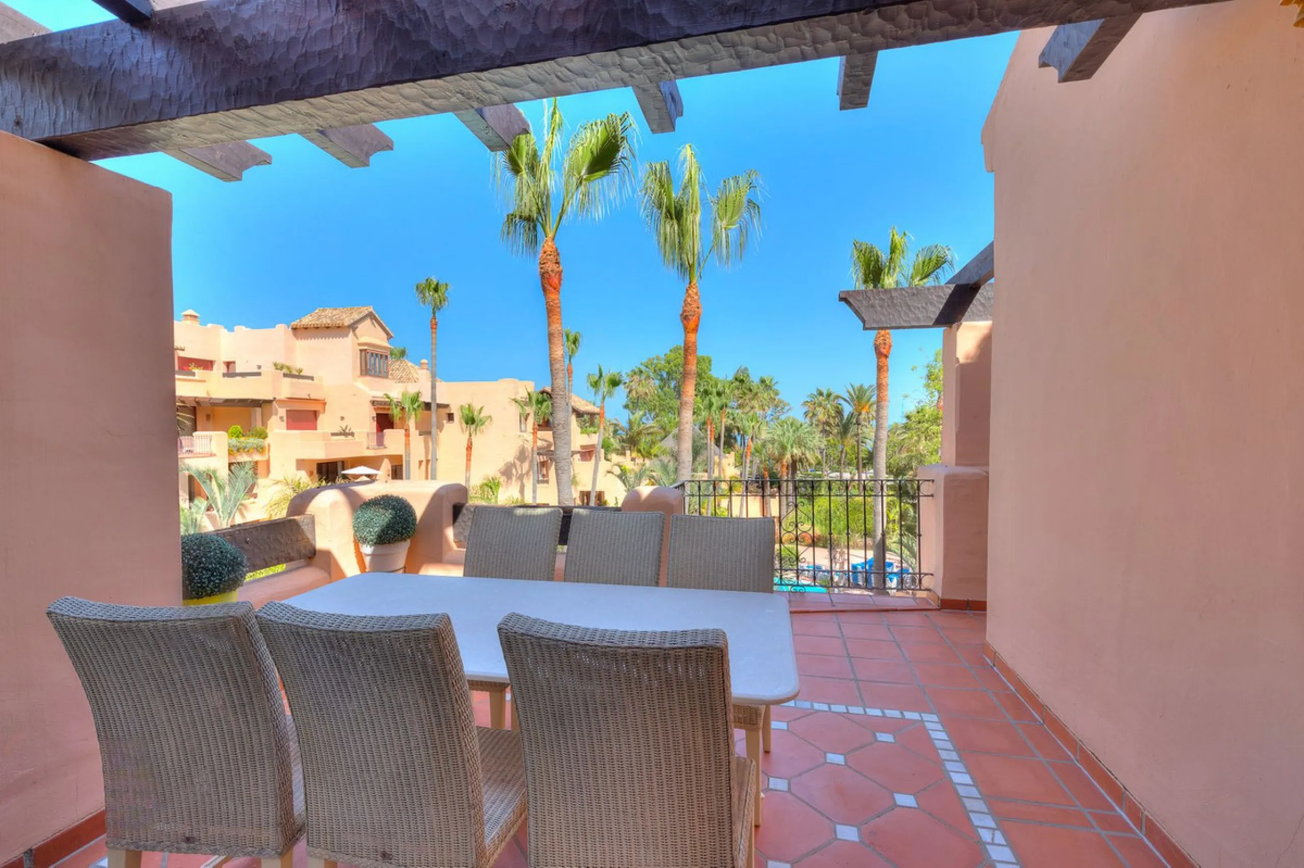 This breathtaking refurbished duplex penthouse offers a stunning beachside retreat, just steps from the wonderful promenade and beaches of San Pedro de Alcántara.  The residence is bathed in natural sunlight throughout the day and features mesmerizing vie