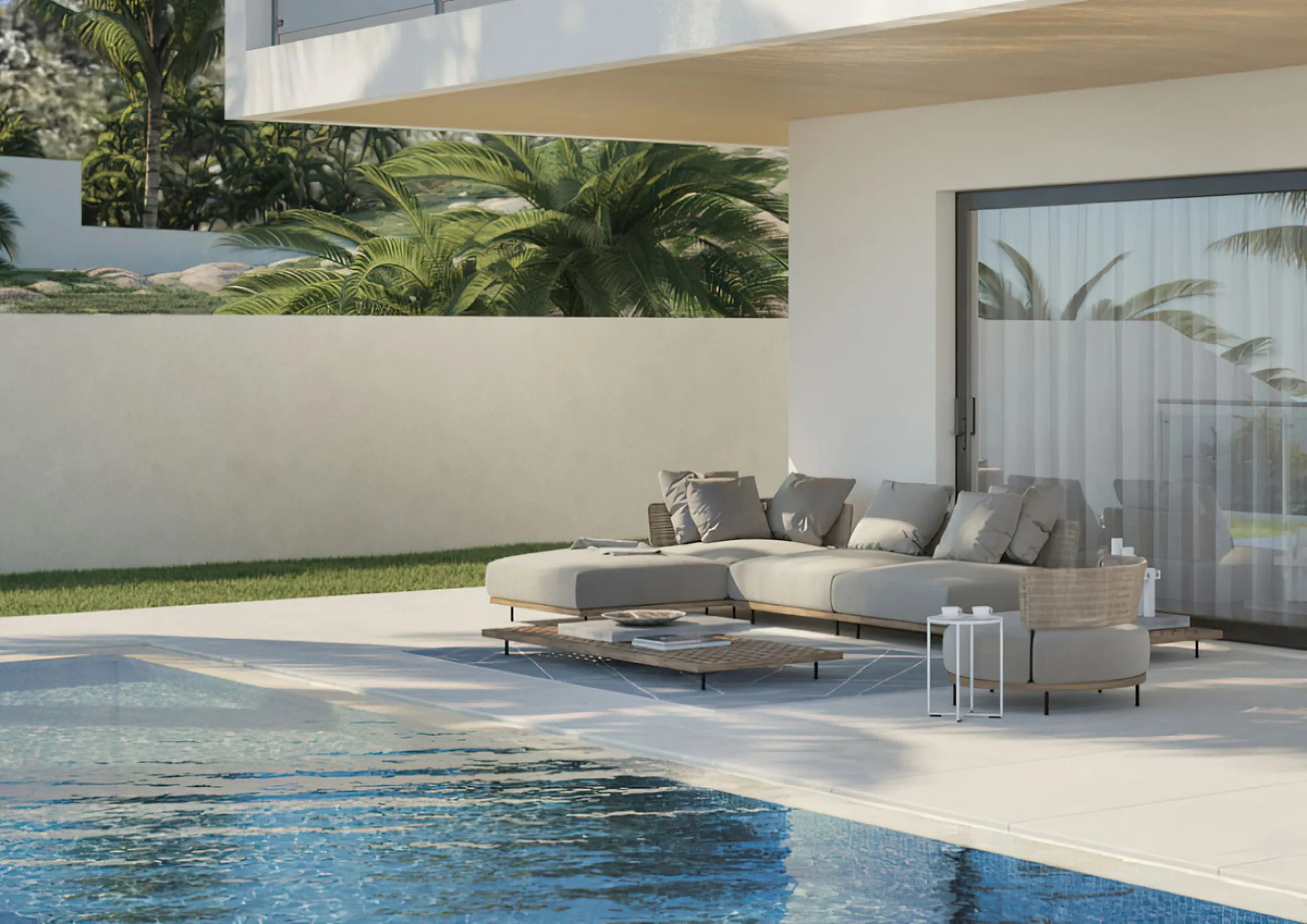 Connect with nature in these beautiful 3-storey villas on the outskirts of Coín. The large floor to ceiling window on the ground floor provides so much light that you could easily forget if you are inside or out, in the living room or on the terrace. It i