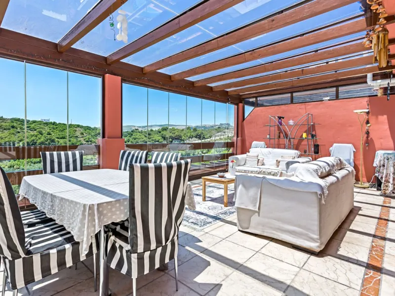 Stunning 3-bedroom penthouse duplex with huge terraces and panoramic sea and mountain views.