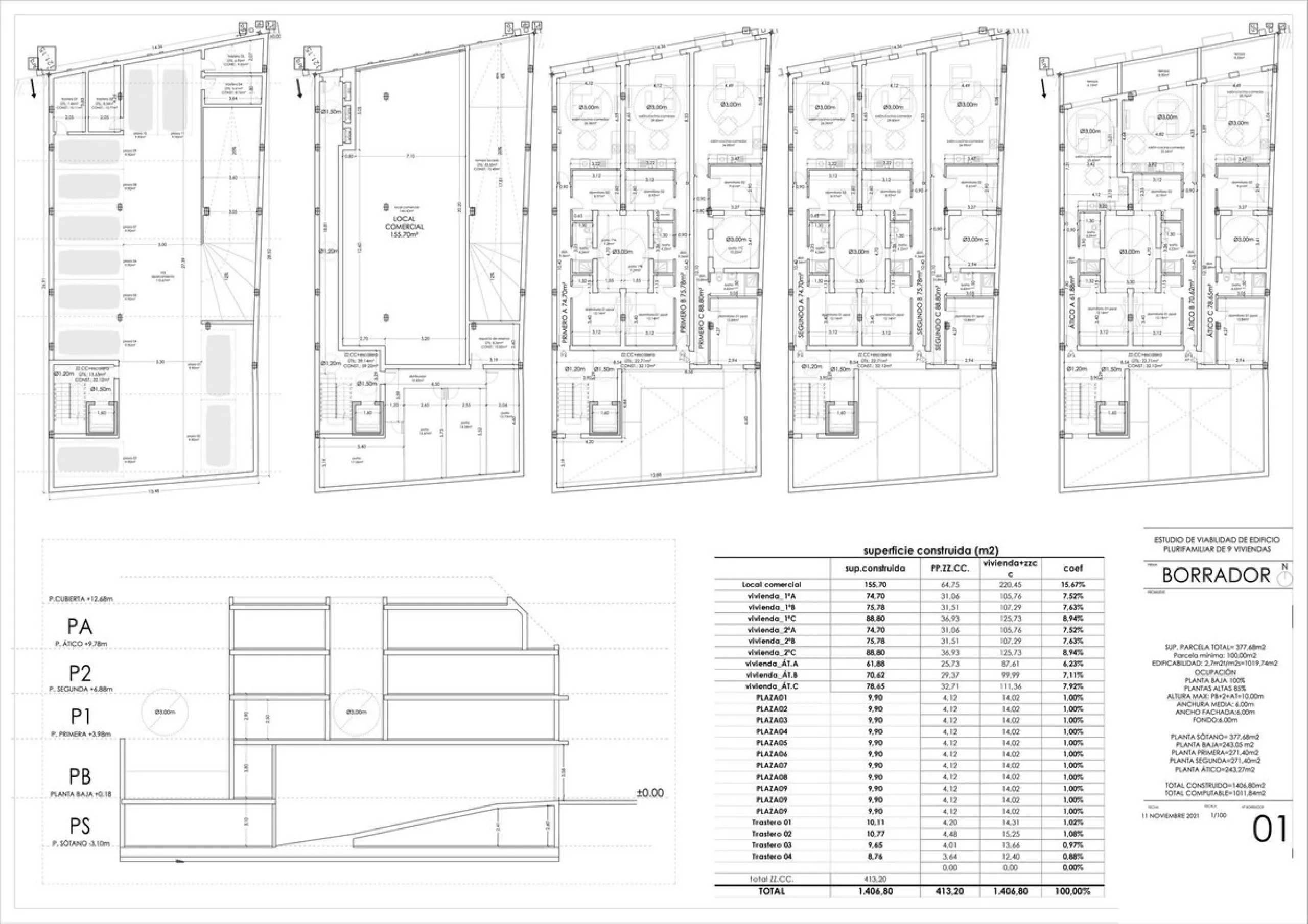 *** Investment Opportunity!!! *** Building to Renovate in Avda Reyes Católicos, Alhaurín de la Torre, Málaga *** Feasibility Study Completed *** Residential Use *** Possibility of Building a Multi-Family Building with 9 Homes with Underground Parking, Sto