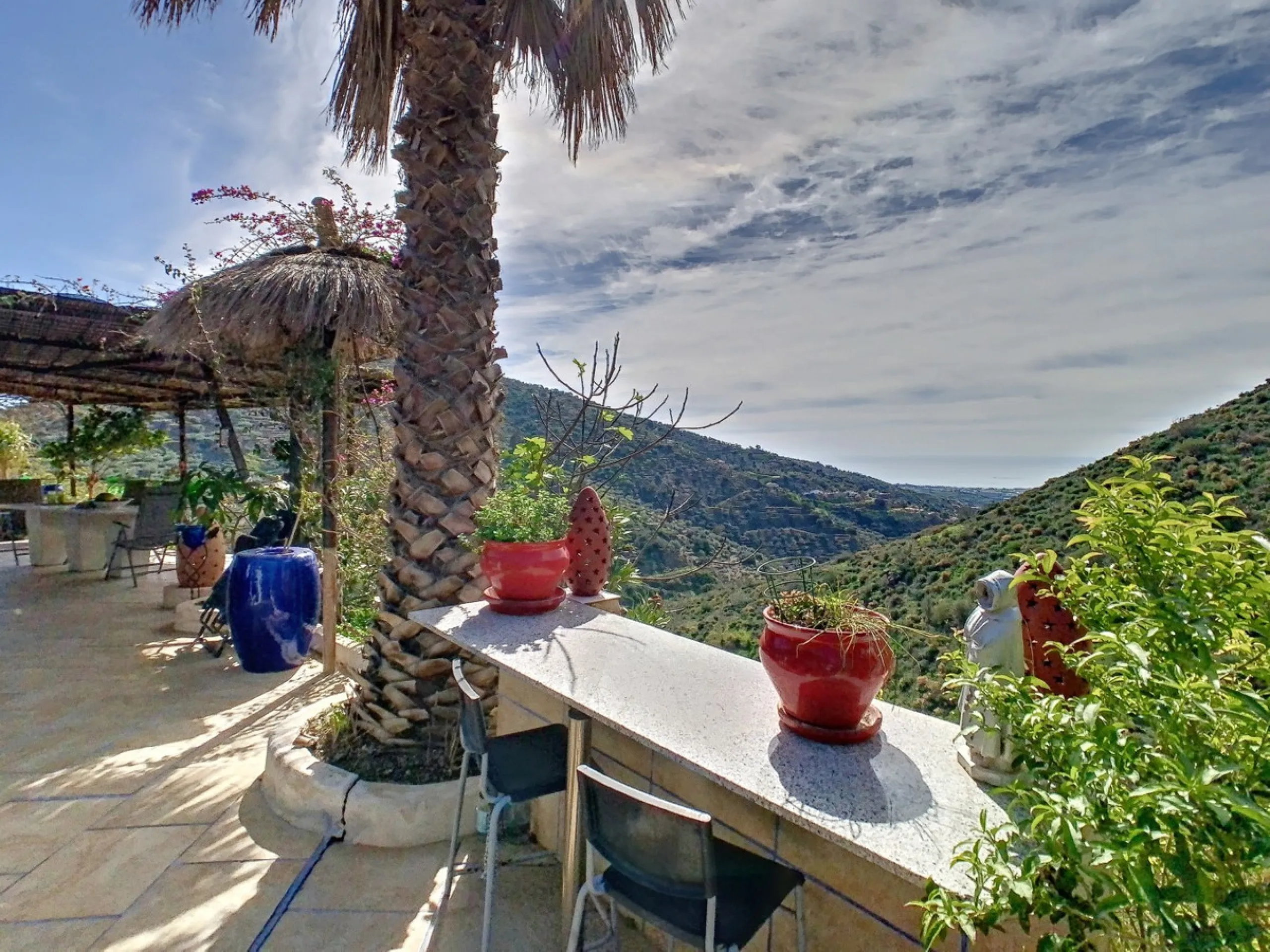 You are looking for a large villa with a heated swimming pool, neatly hidden nearly at the top of a mountain, surrounded by nature with breath-taking views of the valley up to the sea and the village of Arenas? This might just be what you are looking for.