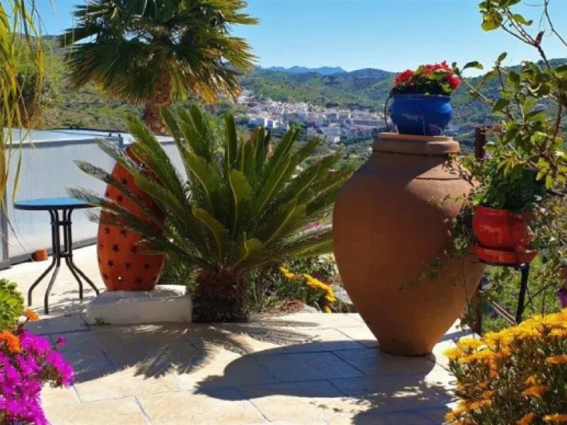 You are looking for a large villa with a heated swimming pool, neatly hidden nearly at the top of a mountain, surrounded by nature with breath-taking views of the valley up to the sea and the village of Arenas? This might just be what you are looking for.