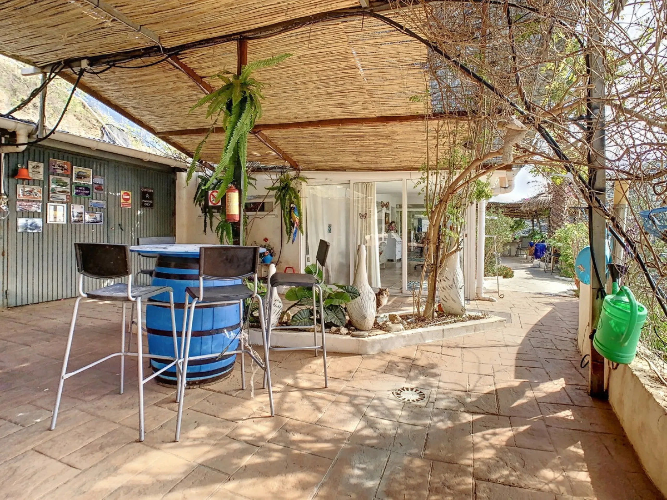 You are looking for a large villa with a heated swimming pool, neatly hidden nearly at the top of a mountain, surrounded by nature with breath-taking views of the valley up to the sea and the village of Arenas? This might just be what you are looking for.