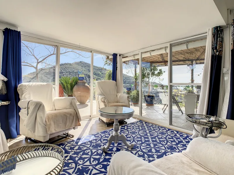 You are looking for a large villa with a heated swimming pool, neatly hidden nearly at the top of a mountain, surrounded by nature with breath-taking views of the valley up to the sea and the village of Arenas? This might just be what you are looking for.