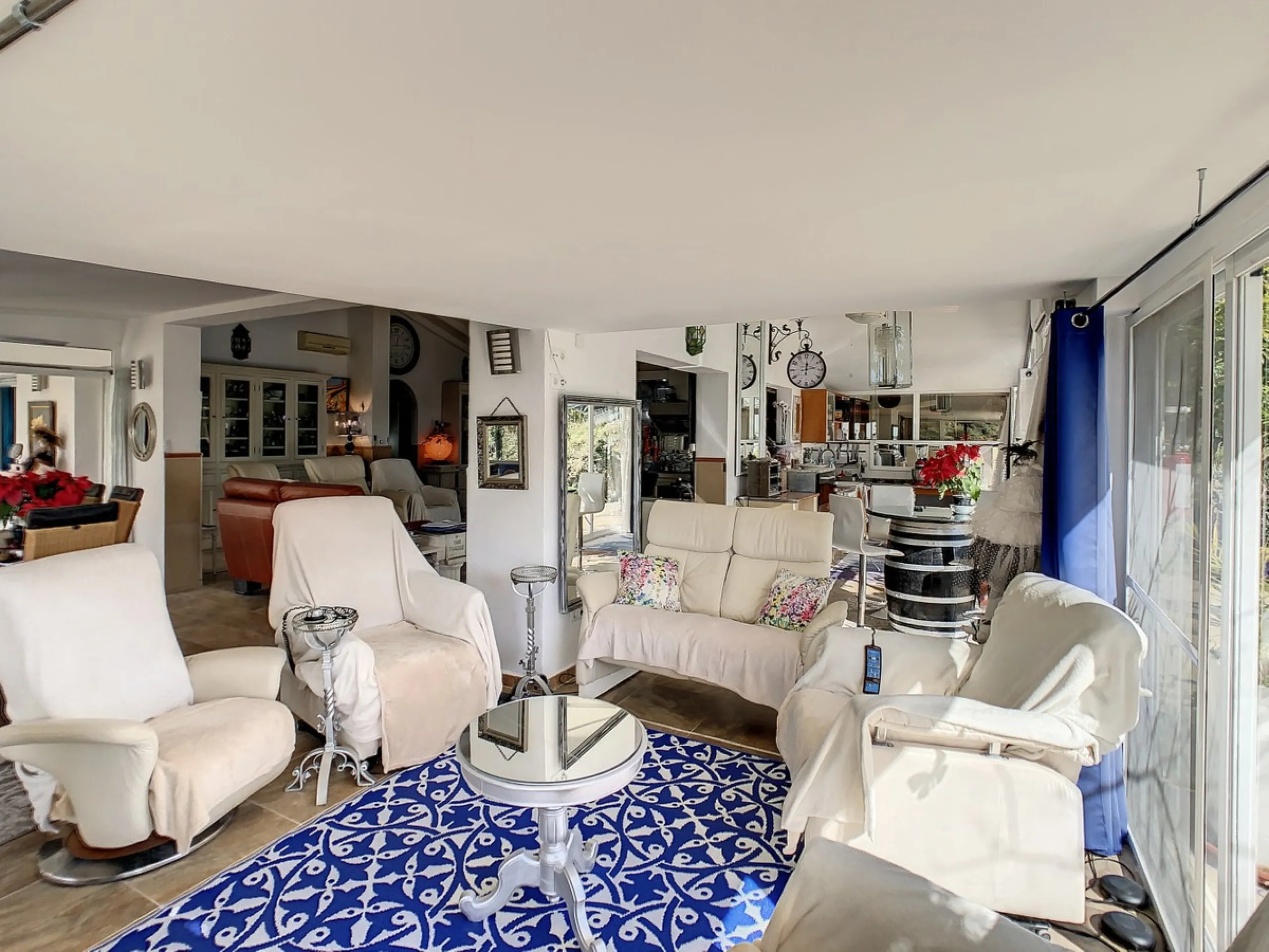 You are looking for a large villa with a heated swimming pool, neatly hidden nearly at the top of a mountain, surrounded by nature with breath-taking views of the valley up to the sea and the village of Arenas? This might just be what you are looking for.