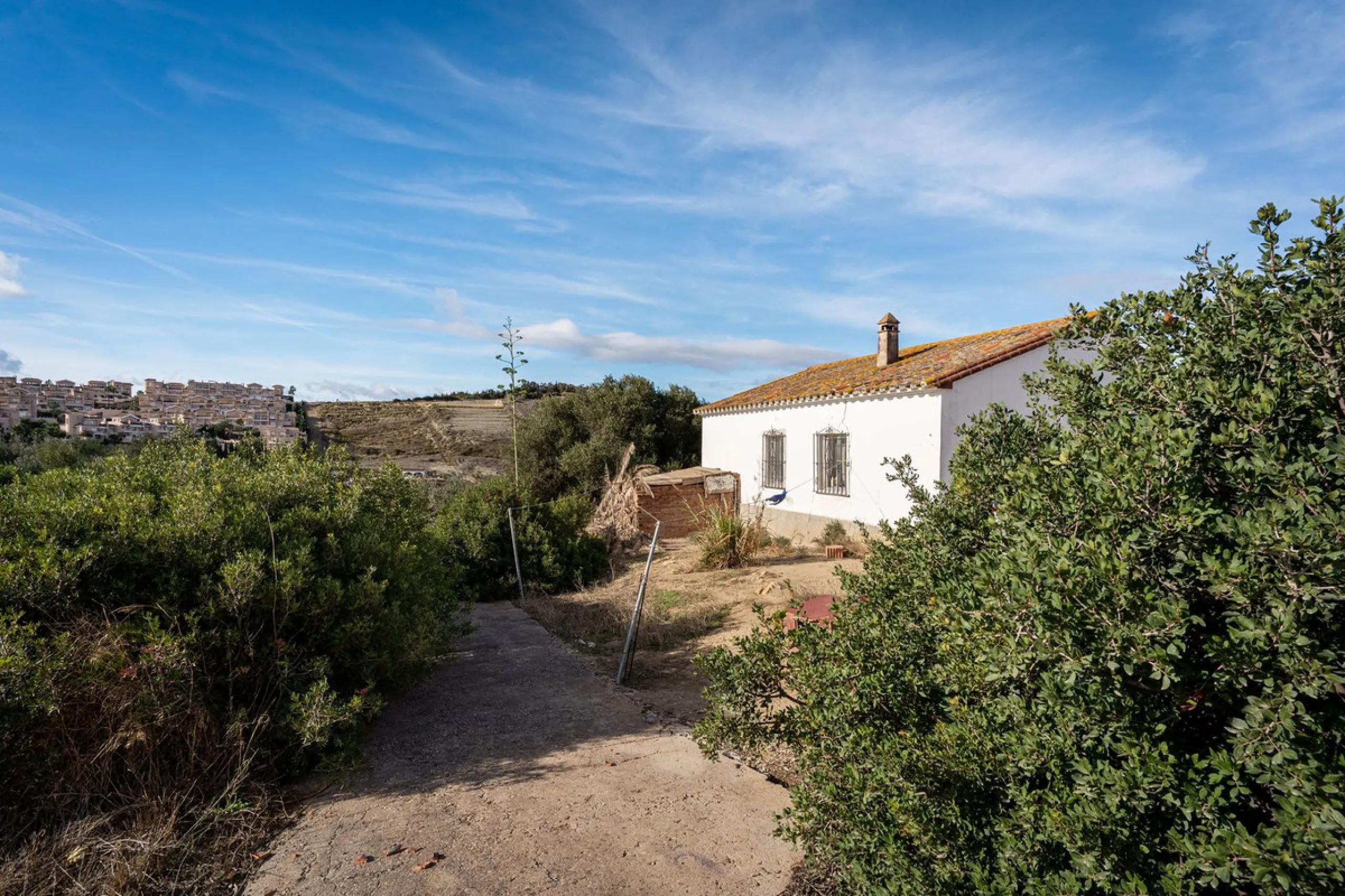 Land on undeveloped land for protection of vineyards with a house in Manilva.