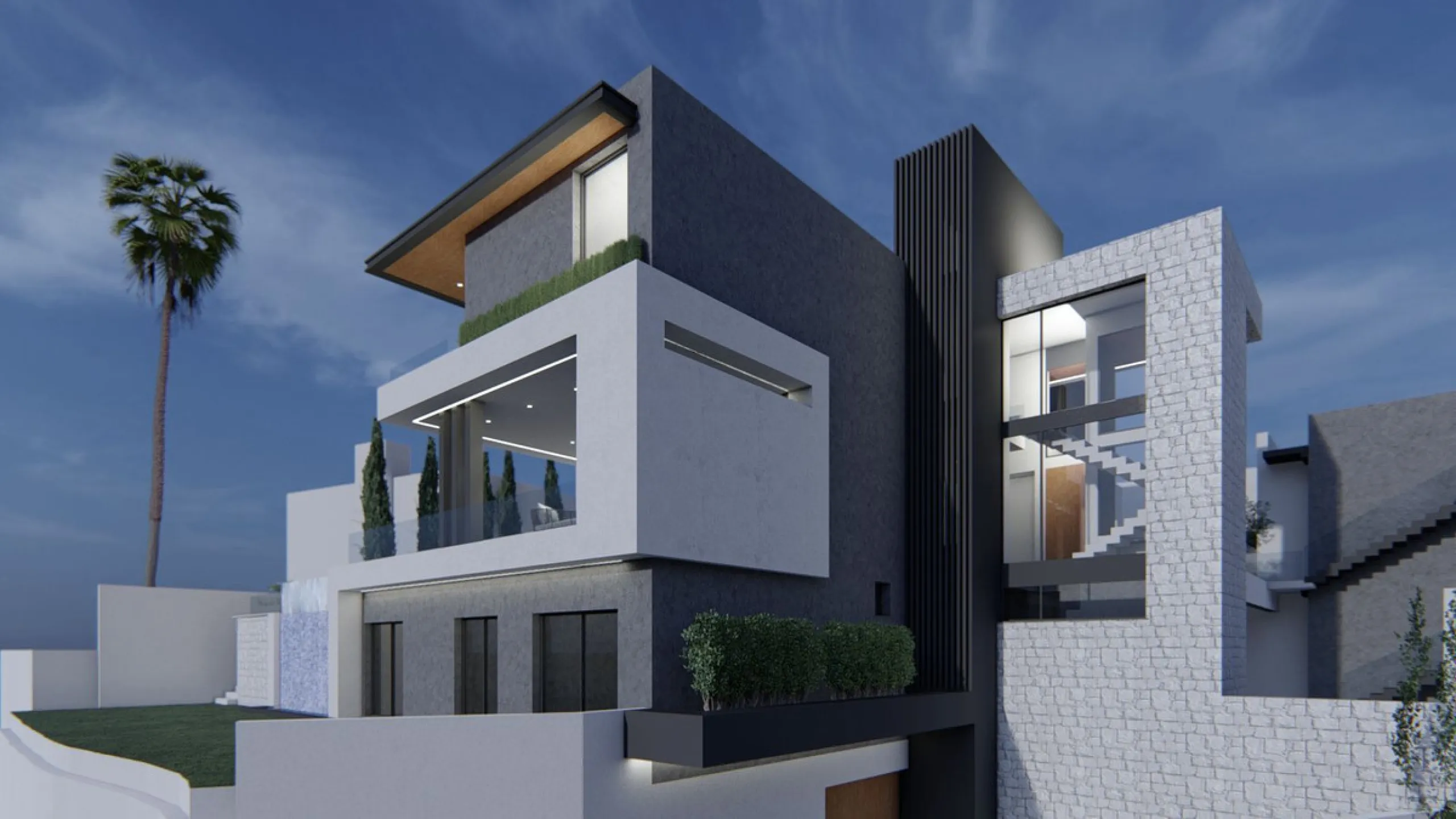 A rare opportunity to acquire this brand-new contemporary villa set over four levels and situated in La Alquería, in a highly sought after area which is becoming a top end contemporary style living core at approximately 4kms from the beach and 1km from sh