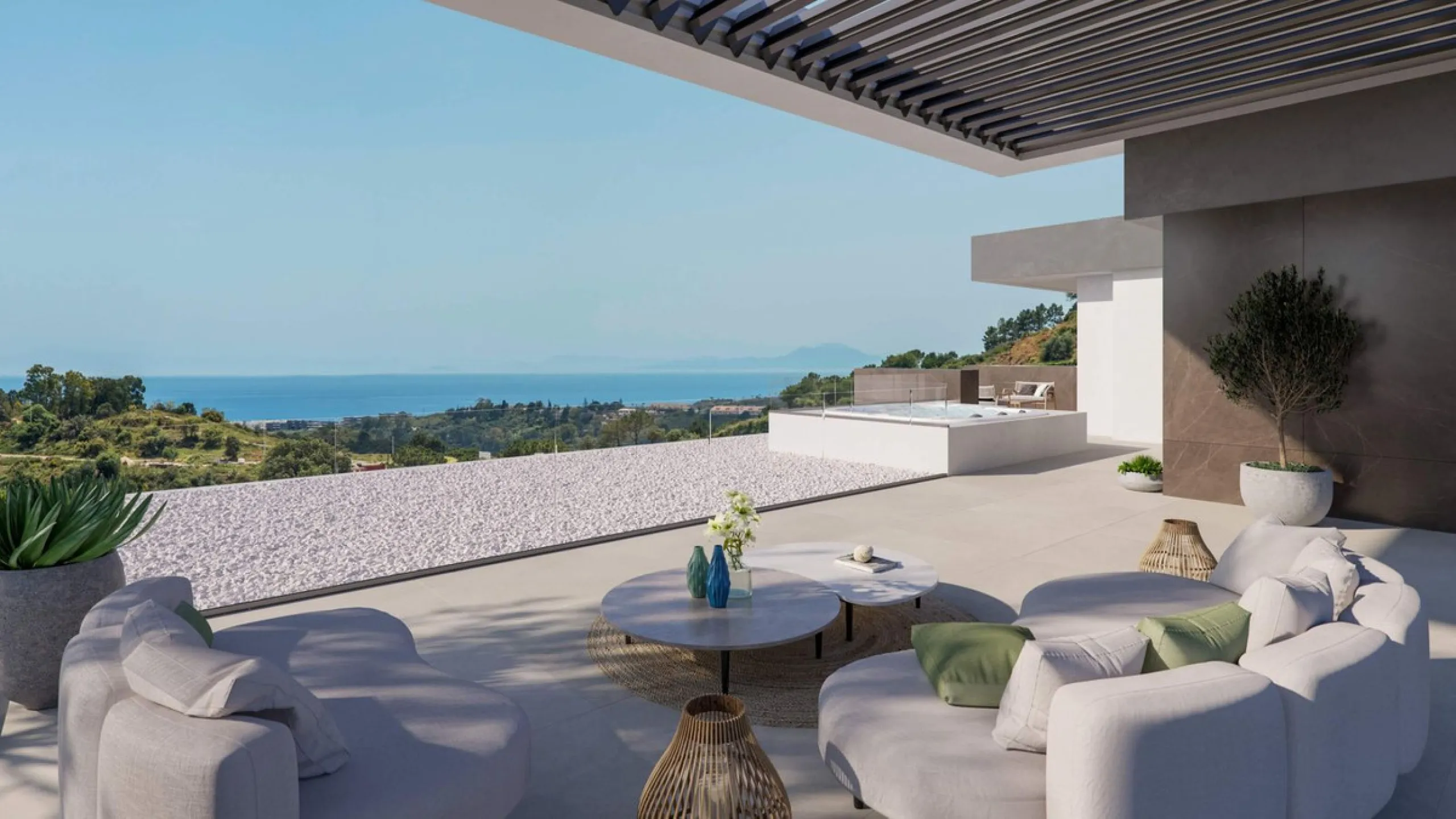 Marbella club golf – Villa Alegria: Exceptional new build villa with excellent mountain and sea views.