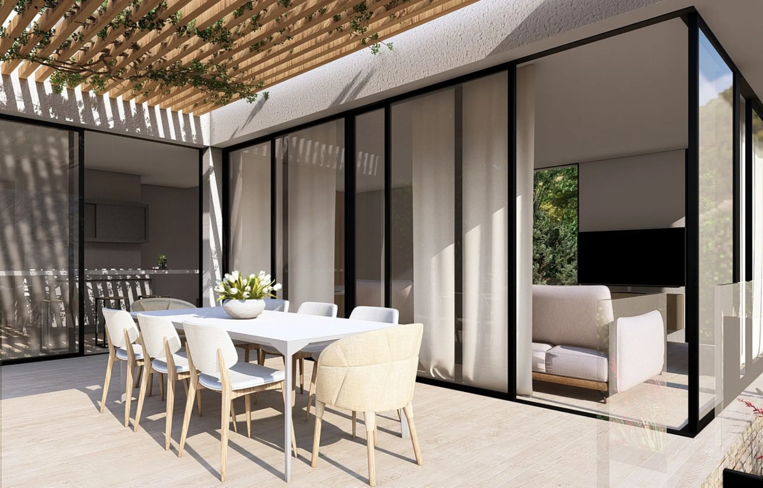 This contemporary villa offers stunning open sea views and a great location in Buenavista, just a short drive to Benalmadena, Fuengirola and the beaches. The design of the villa connects the living spaces with the terraces, creating wonderful indoor-outdo