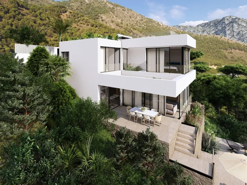 This contemporary villa offers stunning open sea views and a great location in Buenavista, just a short drive to Benalmadena, Fuengirola and the beaches. The design of the villa connects the living spaces with the terraces, creating wonderful indoor-outdo
