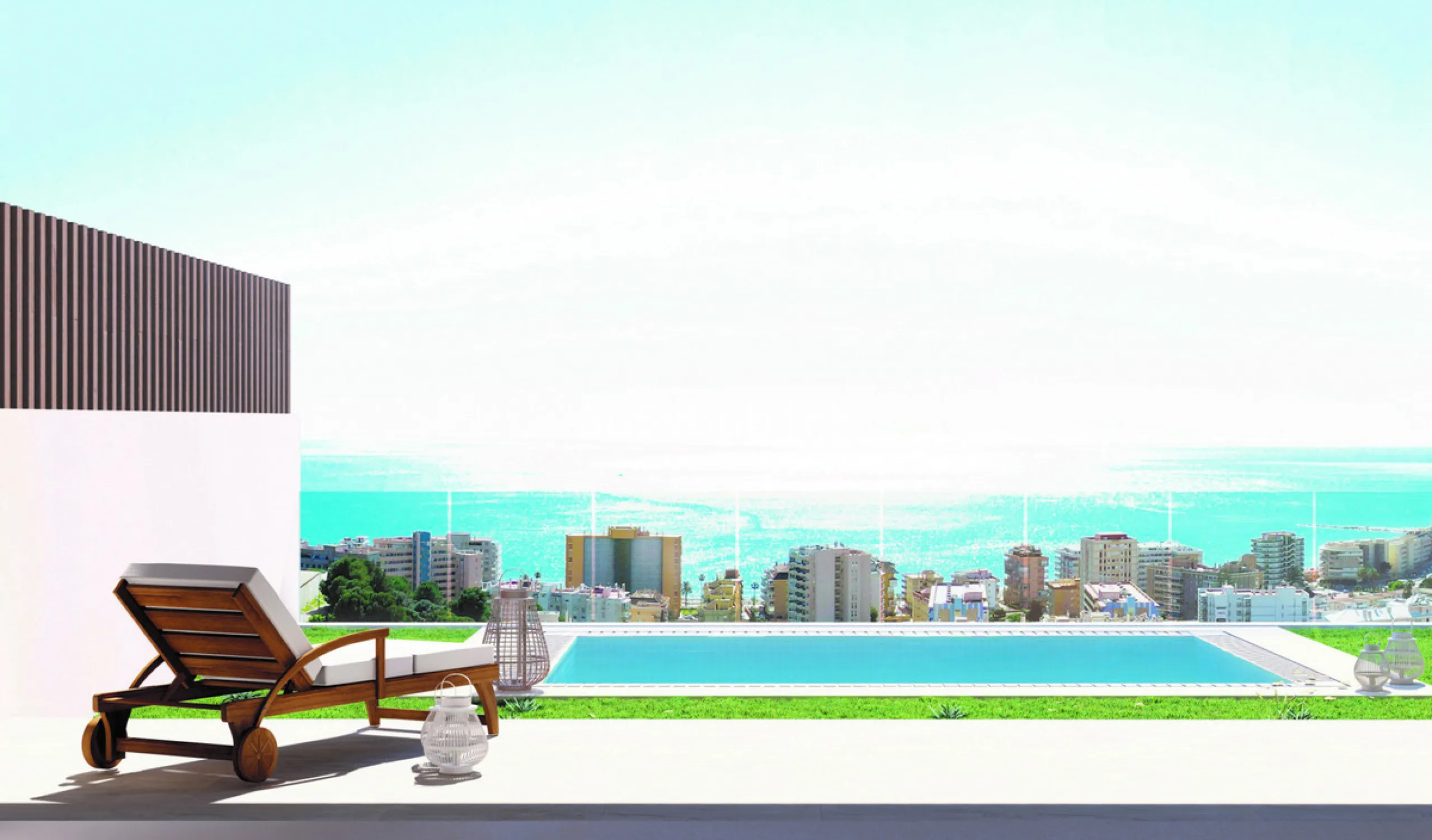 This unique and high-quality concept is located in Torreblanca, in the best location in Fuengirola, and offers a magnificent panoramic view of the Mediterranean Sea and the skyline of Fuengirola. The villa in this exclusive new development is divided into