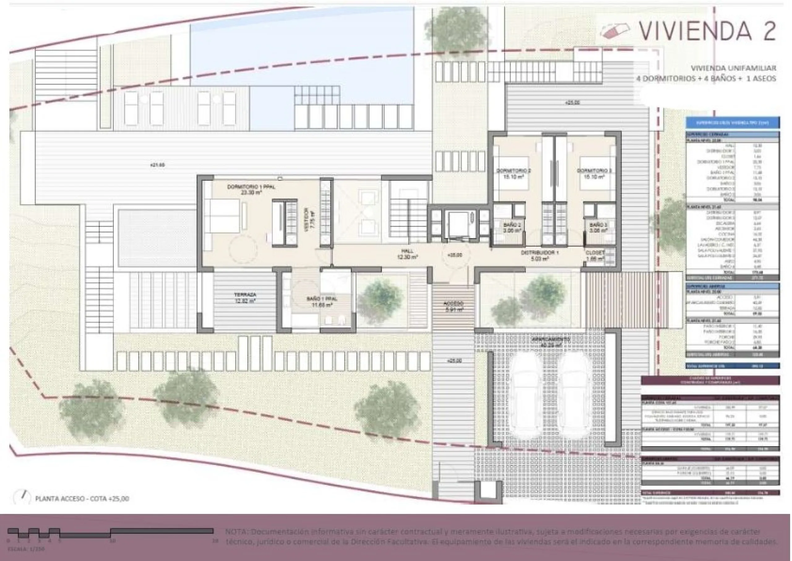 Large Plot with Villa Project in Elviria  - Construction of an single-family house of aprox. 411m2 with 3 bedrooms, 3 bathrooms, 2 toilets, elevator and different multipurpose rooms for to different uses, such as: gym, cinema room, service room, offices, 