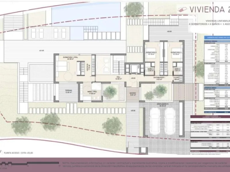 Large Plot with Villa Project in Elviria  - Construction of an single-family house of aprox. 411m2 with 3 bedrooms, 3 bathrooms, 2 toilets, elevator and different multipurpose rooms for to different uses, such as: gym, cinema room, service room, offices, 