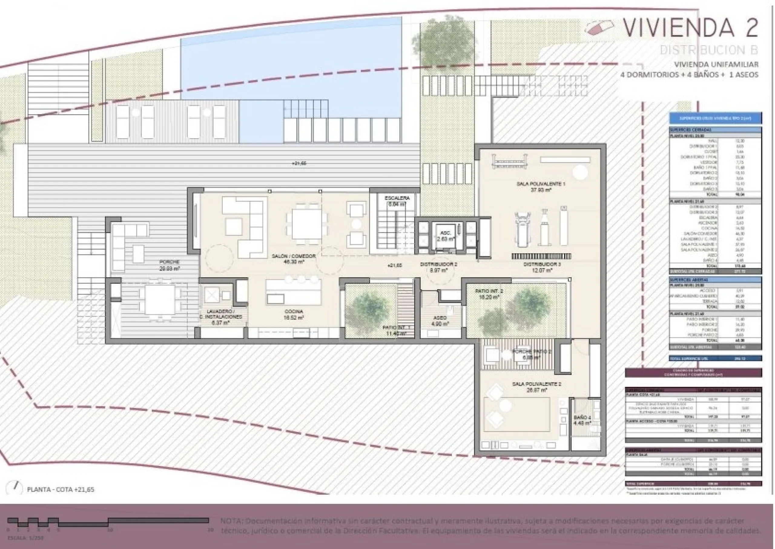 Large Plot with Villa Project in Elviria  - Construction of an single-family house of aprox. 411m2 with 3 bedrooms, 3 bathrooms, 2 toilets, elevator and different multipurpose rooms for to different uses, such as: gym, cinema room, service room, offices, 