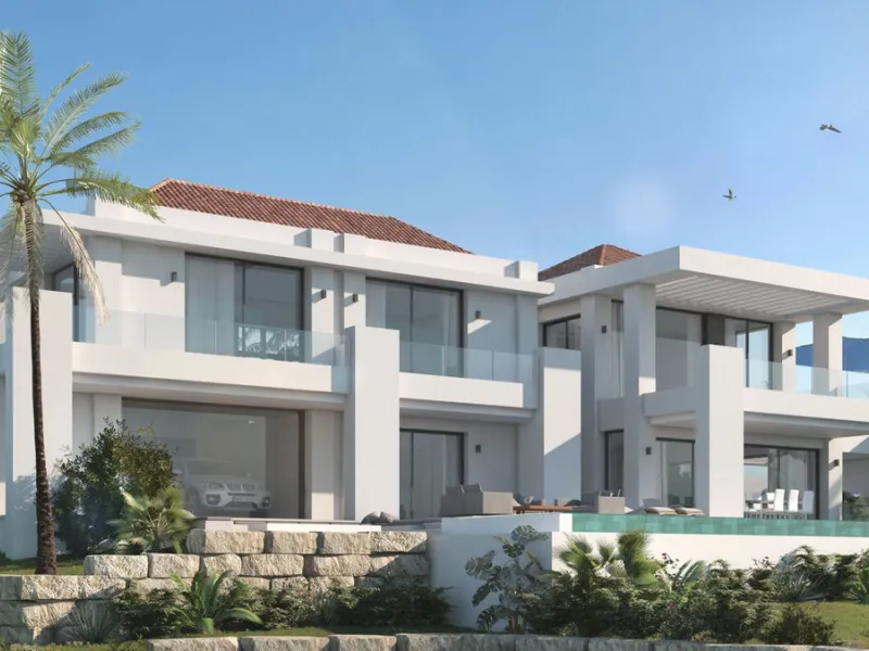 Plot for sale with a modern contemporary style villa project with Andalucian influence, located in a unique and privileged prime south facing location fronting on the the 1st tee of Los Olivos in Mijas Golf, a step away to the La Zambra Hotel, of the unbo