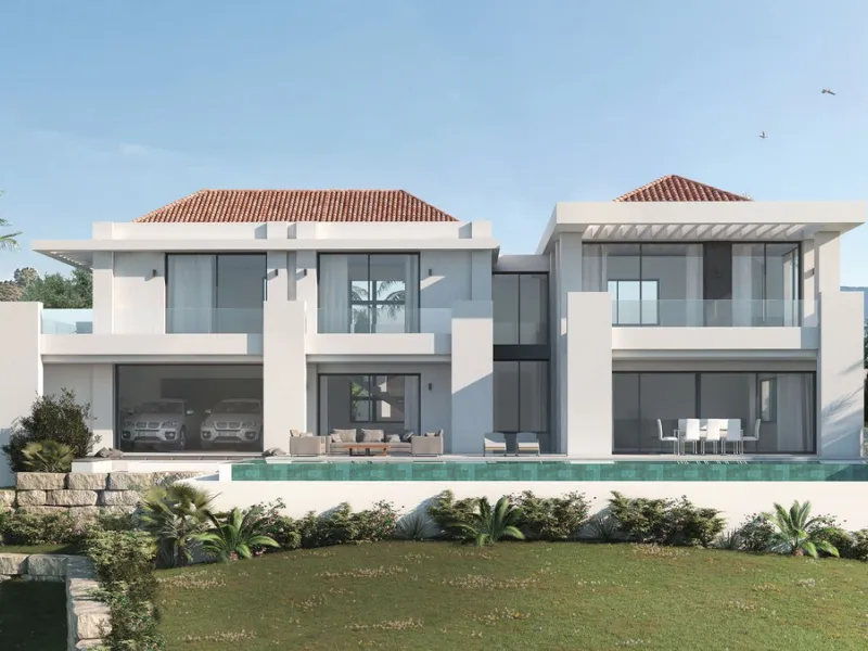 Plot for sale with a modern contemporary style villa project with Andalucian influence, located in a unique and privileged prime south facing location fronting on the the 1st tee of Los Olivos in Mijas Golf, a step away to the La Zambra Hotel, of the unbo