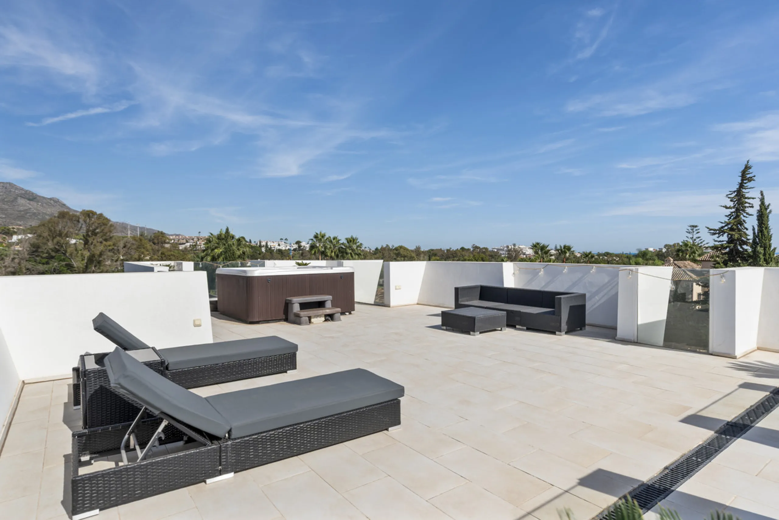 Nestled in the prestigious enclave of La Cerquilla, Villa La Cerquilla is a sanctuary of contemporary luxury surrounded by the beauty of Marbella's Golf Valley. Behind its private gates, the residence opens onto five generous double bedrooms, including a 