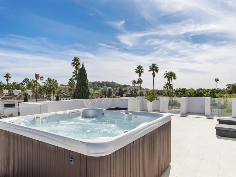 Nestled in the prestigious enclave of La Cerquilla, Villa La Cerquilla is a sanctuary of contemporary luxury surrounded by the beauty of Marbella's Golf Valley. Behind its private gates, the residence opens onto five generous double bedrooms, including a 