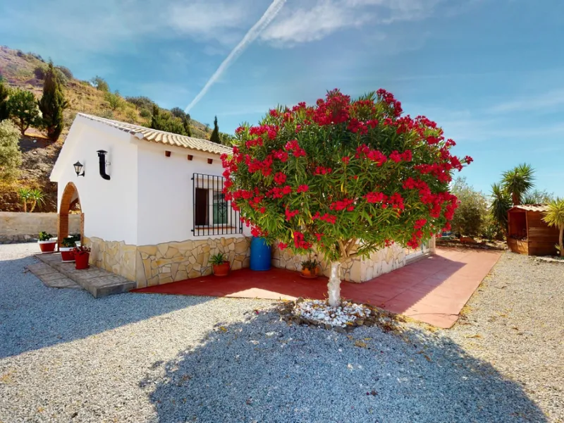 Beautiful country house, with absolute privacy and spectacular views of the town, the countryside and the mountains, located five minutes from the town of El Borge. It has more than four hectares of land with olive trees, mangoes and vines. It has two lar