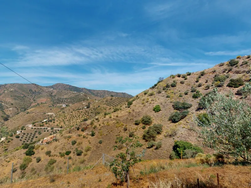 Beautiful country house, with absolute privacy and spectacular views of the town, the countryside and the mountains, located five minutes from the town of El Borge. It has more than four hectares of land with olive trees, mangoes and vines. It has two lar