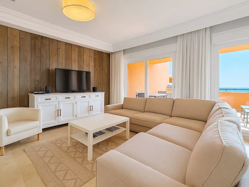 This is a fantastic property situated in Bermuda Beach, in an enviable front line beach position offering panoramic sea views. The property has been renovated to a high standard including a new kitchen and bathrooms in a modern contemporary style. The res