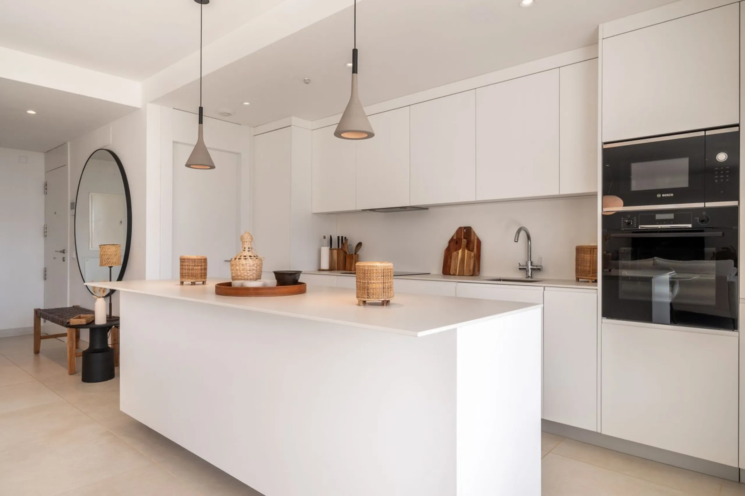 Stunning west facing corner garden apartment, with 3 bedrooms, and 2 bathrooms, spacious living-dining room, open plan kitchen fully furnished and equipped with electricial appliances from Bosch, including MIELE fridge/freezer, laundry area with washing m