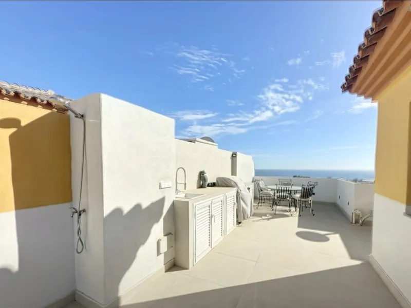 This exceptional triplex penthouse stands out as one of the most unique and meticulously designed properties in the Selwo area of Estepona. Its current owners, **renowned interior designers**, carried out a complete **bespoke, full-scale renovation**, ori