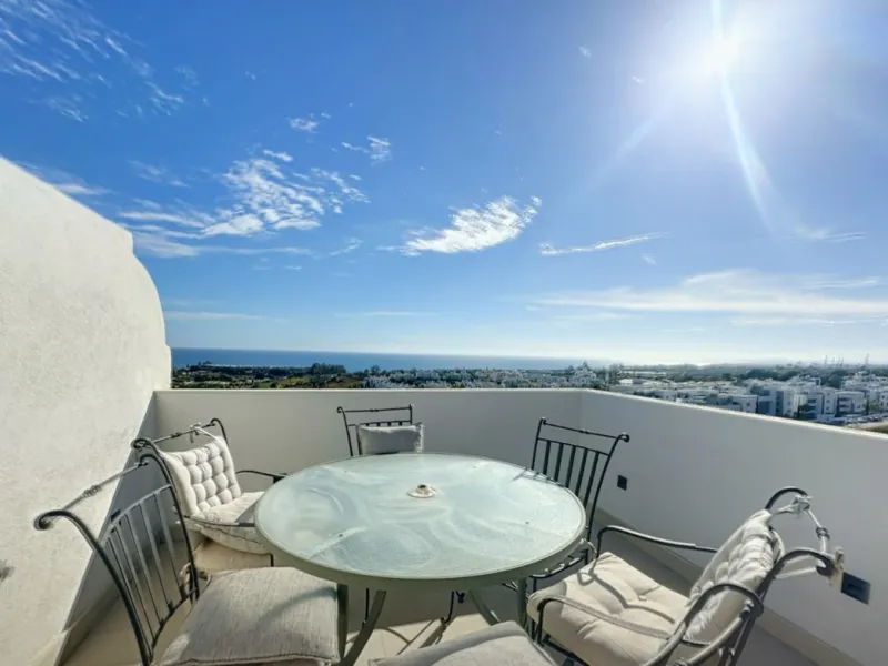 This exceptional triplex penthouse stands out as one of the most unique and meticulously designed properties in the Selwo area of Estepona. Its current owners, **renowned interior designers**, carried out a complete **bespoke, full-scale renovation**, ori
