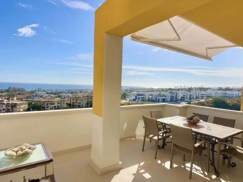 This exceptional triplex penthouse stands out as one of the most unique and meticulously designed properties in the Selwo area of Estepona. Its current owners, **renowned interior designers**, carried out a complete **bespoke, full-scale renovation**, ori