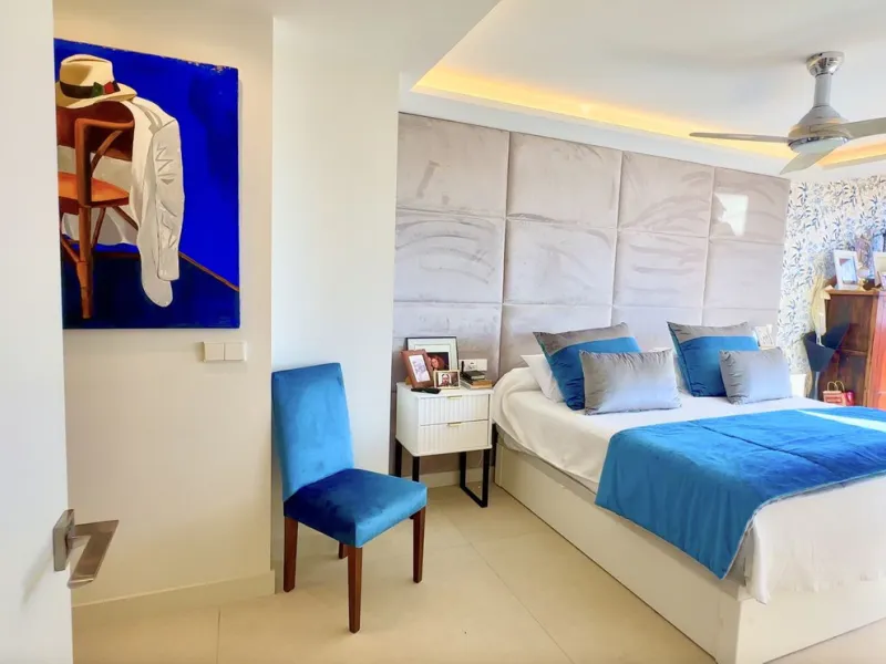 This exceptional triplex penthouse stands out as one of the most unique and meticulously designed properties in the Selwo area of Estepona. Its current owners, **renowned interior designers**, carried out a complete **bespoke, full-scale renovation**, ori