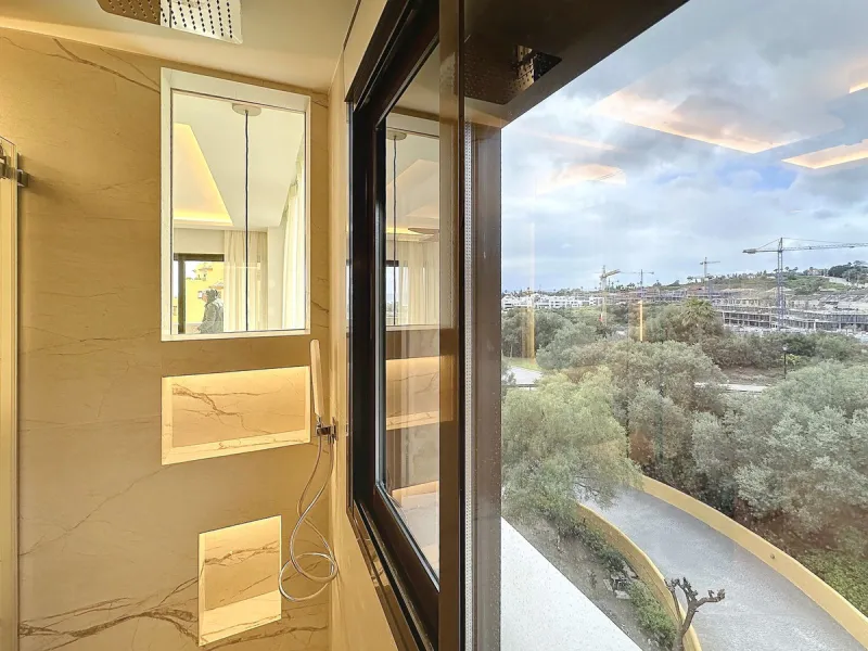Imagine waking up each morning to soft Mediterranean light streaming through the windows, the calm of a beautifully maintained community, and the sea breeze accompanying your first coffee of the day. All of this from a spacious glass-enclosed terrace with