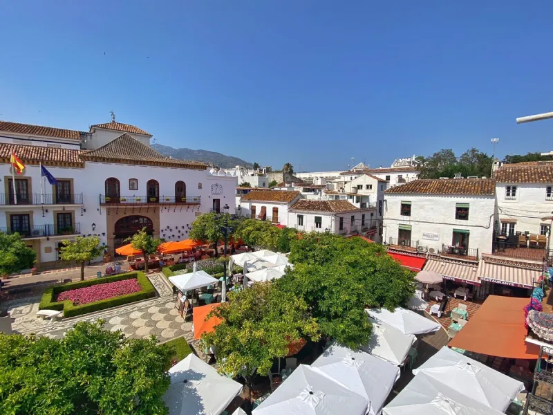 An iconic building in Marbella's old town, located in the heart of Plaza de los Naranjos.