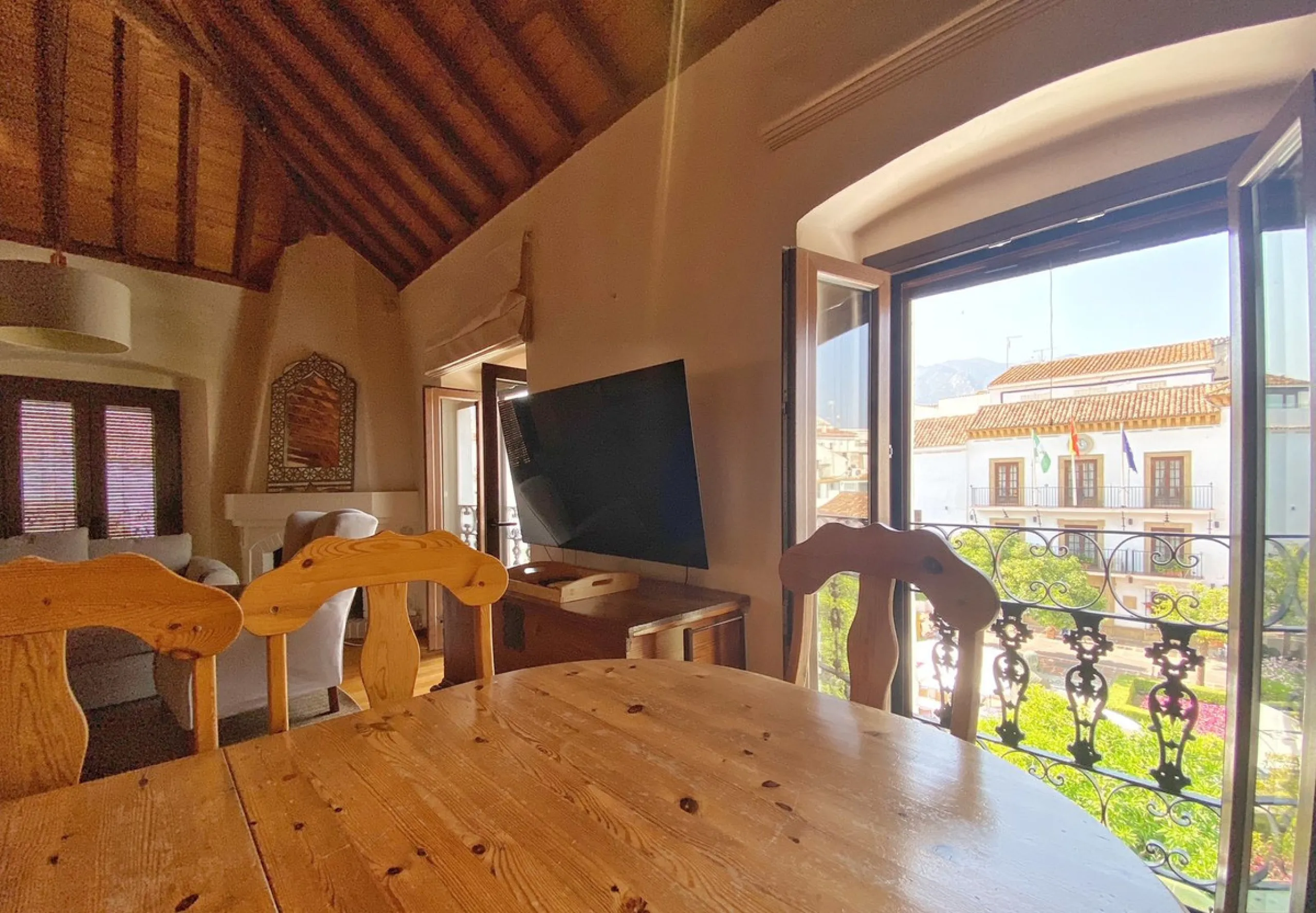 An iconic building in Marbella's old town, located in the heart of Plaza de los Naranjos.