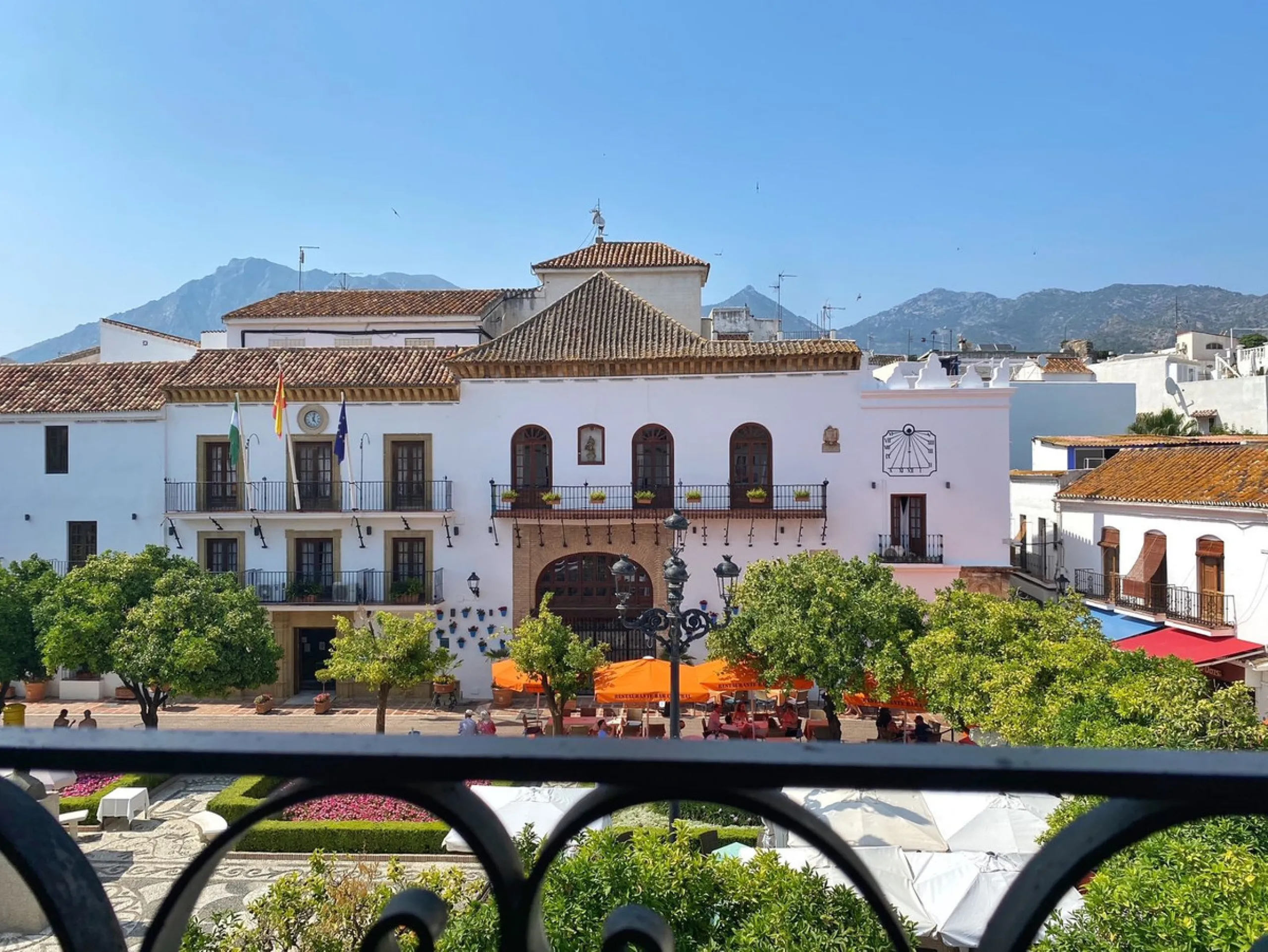 An iconic building in Marbella's old town, located in the heart of Plaza de los Naranjos.
