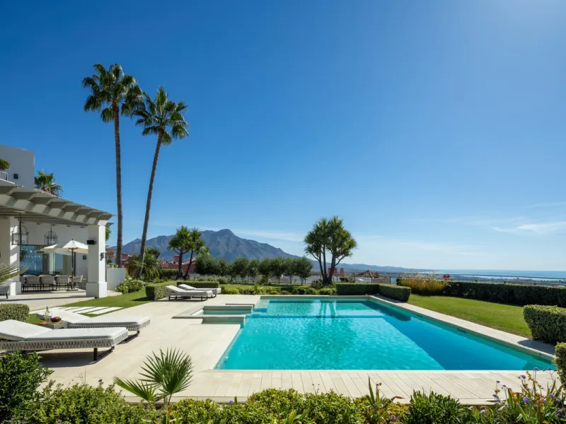 Villa Aguila is a remarkable villa for sale in Monte Halcones, Benahavís, offering a refined balance of modern elegance and timeless Andalusian character. Fully renovated in 2022, this three-story residence combines complete privacy with excellent connect