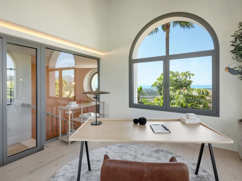 Villa Aguila is a remarkable villa for sale in Monte Halcones, Benahavís, offering a refined balance of modern elegance and timeless Andalusian character. Fully renovated in 2022, this three-story residence combines complete privacy with excellent connect