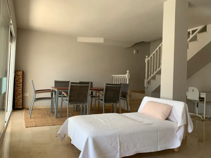 This exceptional four-bedroom apartment is situated in the highly sought-after area of Marbesa, Marbella East, Malaga. Located on the front line of the beach, the property offers direct access to the golden sands and the Mediterranean Sea, making it an id