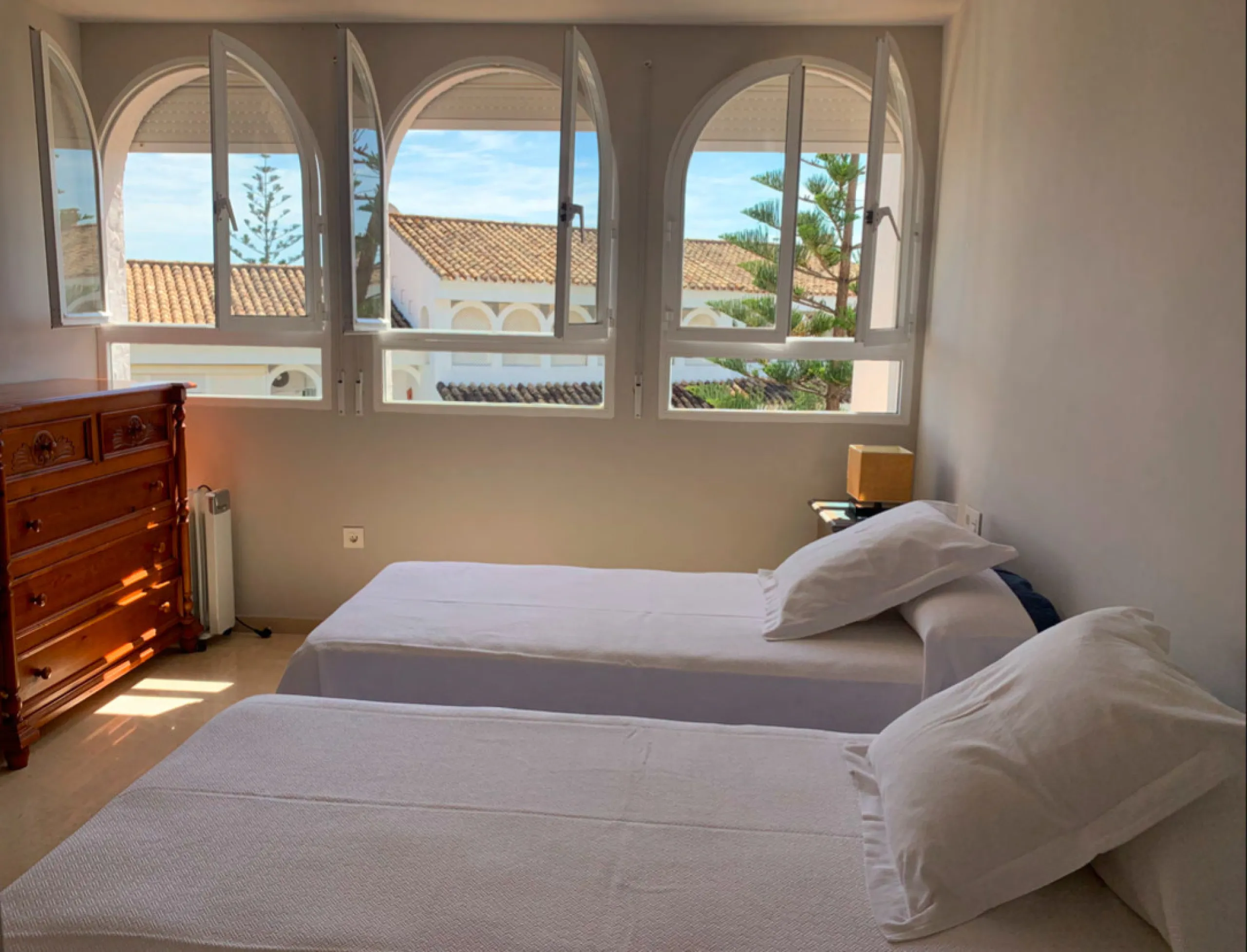 This exceptional four-bedroom apartment is situated in the highly sought-after area of Marbesa, Marbella East, Malaga. Located on the front line of the beach, the property offers direct access to the golden sands and the Mediterranean Sea, making it an id