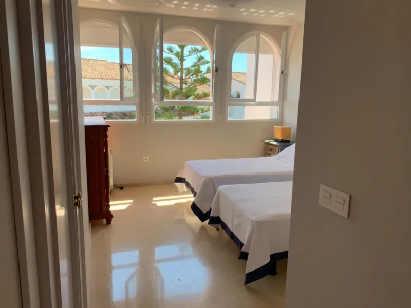 This exceptional four-bedroom apartment is situated in the highly sought-after area of Marbesa, Marbella East, Malaga. Located on the front line of the beach, the property offers direct access to the golden sands and the Mediterranean Sea, making it an id