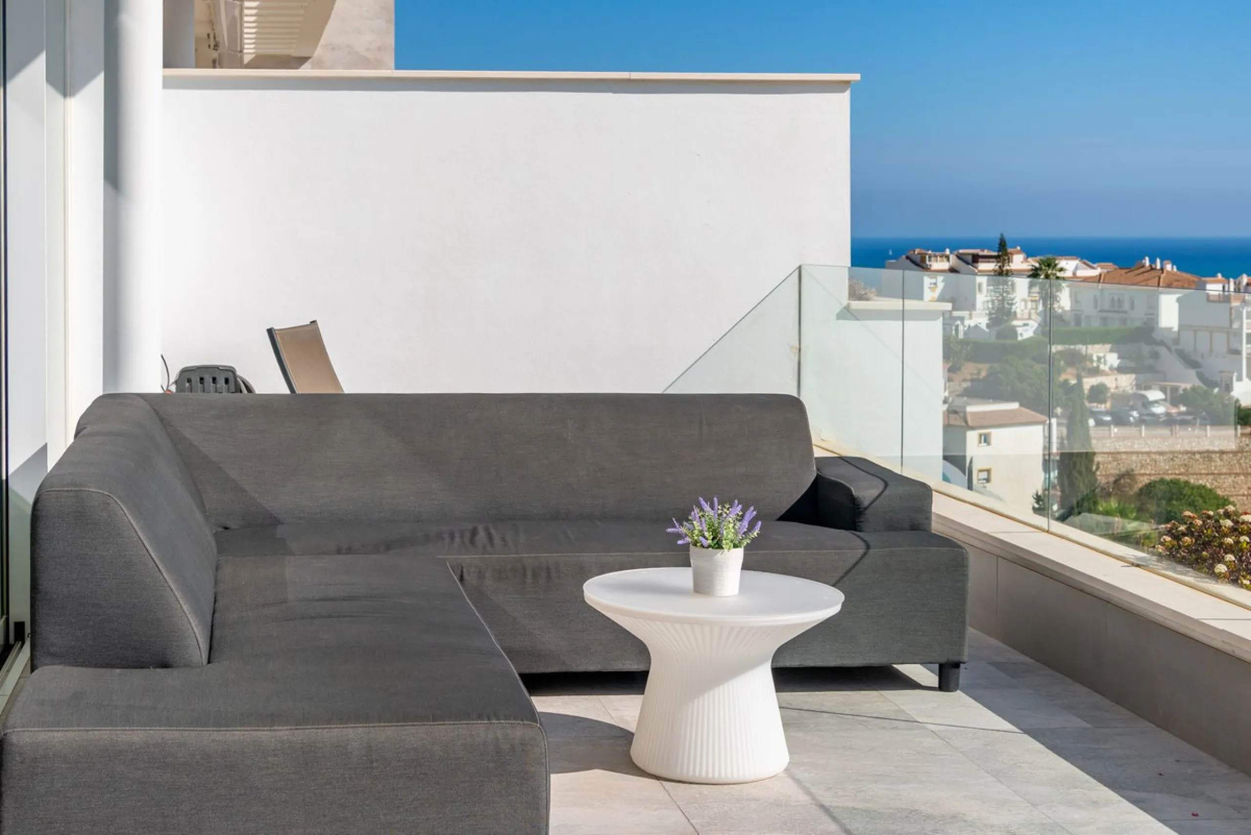 Welcome to this stunning penthouse apartment offering breathtaking panoramic sea views. Upon entering the property, either via the front door or personal lift, you will be immediately captivated by the magnificent panoramic sea views. The spacious living 