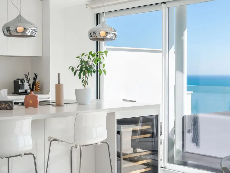Welcome to this stunning penthouse apartment offering breathtaking panoramic sea views. Upon entering the property, either via the front door or personal lift, you will be immediately captivated by the magnificent panoramic sea views. The spacious living 