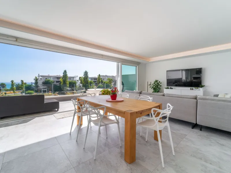 Welcome to this stunning penthouse apartment offering breathtaking panoramic sea views. Upon entering the property, either via the front door or personal lift, you will be immediately captivated by the magnificent panoramic sea views. The spacious living 